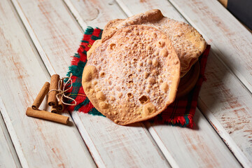 Buñuelos, Fritters made of flour dough that is fried