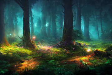 Magical Mysterious Fantasy Forest concept art