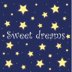 Sweet dreams card. Illustration sweet dreams with star