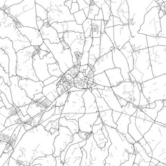 Obraz premium Area map of Vicenza Italy with white background and black roads