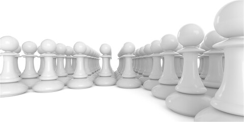 Obraz premium Different chess pieces pawns. Concept business background