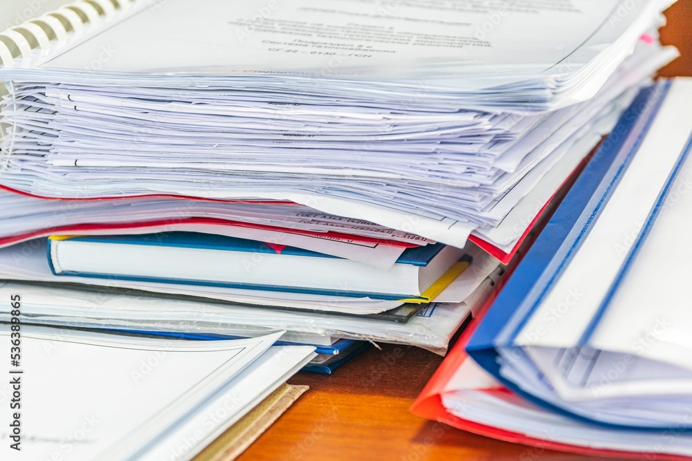 Aufkleber folders with technical documentation for construction of engineering gas supply systems for private