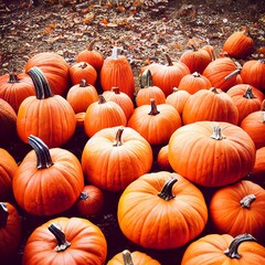 pumpkins on the ground