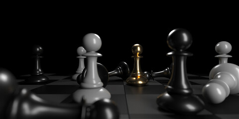 Chess pawn piece outstanding. Leadership concept