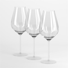 Realistic empty various glasses for alcohol. Drinks background