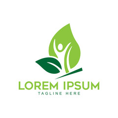 People With Leaf Spa Logo Vector