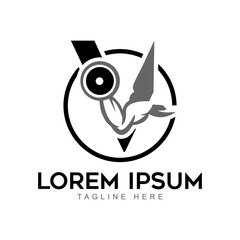 Word V with Muscle Logo Vector