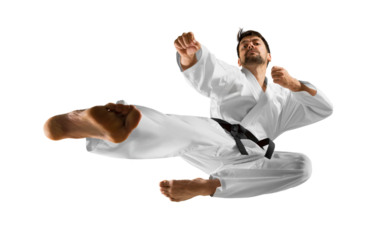 Karate master. Isolated background