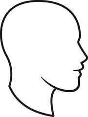 Men's head profile view line icon.