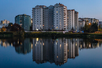 Fototapeta premium Apartments over Balaton lake in Goclaw area of Warsaw city, Poland
