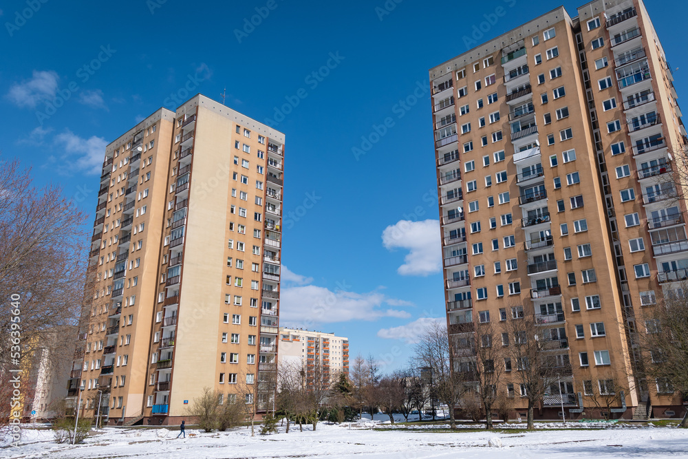 Sticker Residential buildings called Great Panel in Goclaw area of Warsaw city, Poland