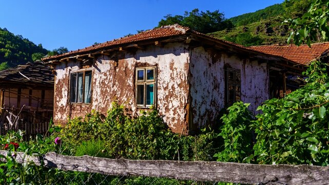 Beautiful shot of an old house located in Topli do village in Serbia