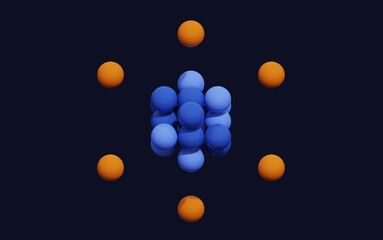 Atom structure. 3D rendered illustration