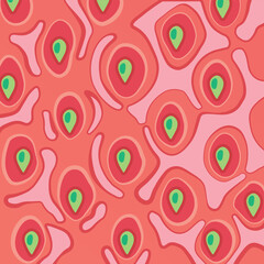 Bright background with strawberry texture drawn in vector for use in your designs