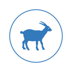 The domesticated animal goats icon | Circle version icon |