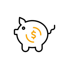 Piggy Bank line icon. Simple element illustration. Piggy Bank concept outline symbol design.