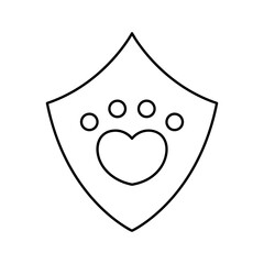 Line icon paw. Pet insurance. Minimalist simple design.