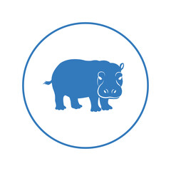 Wildlife zoo animals Hippopotamus icon | Circle version icon |
