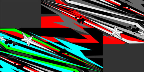 Vector racing background design and wrap with a very unique combination of star lines and spots with bright colors looks good.