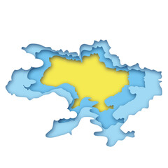 Stop war in Ukraine. Stand with Ukraine, The concept of peace in Ukraine.  illustration of Ukrainian map isolated on white background for your design