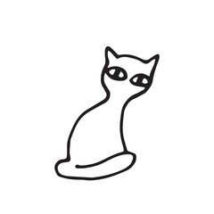 Linear cat illustration for Halloween