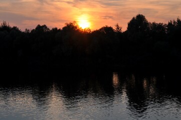 sunset over the river