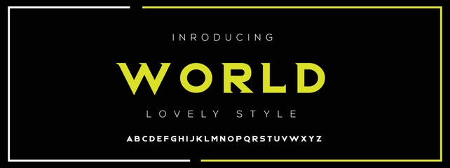 WORLD  Elegant alphabet letters font and number. Classic Lettering Minimal Fashion Designs. Typography modern serif fonts decorative vintage design concept. vector illustration