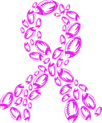 Football Breast Cancer ribbon - Cancer awareness and american football