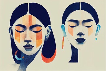 Colorful illustration of an Indigenous women's portrait