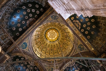 Fototapeta na wymiar Ceiling of the Mosque of Muhammad Ali