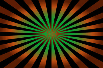Green, Orange, Black Starburst Background
