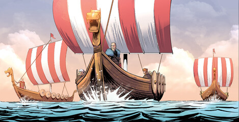 viking fleet - medieval ship - viking ship - viking invasion  © Bruno