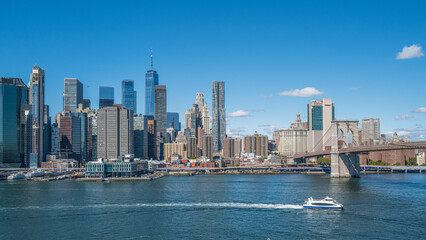 East River and Manhattan Skyline