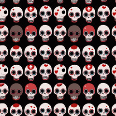 illustration Vector graphic skull seamless tile for Halloween background