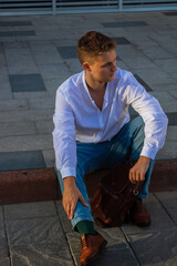 Stylish Young man in a white shirt