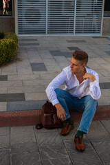 Stylish Young man in a white shirt