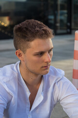 Stylish Young man in a white shirt