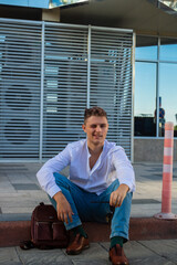 Stylish Young man in a white shirt