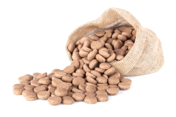 Jute bag with ginger nuts. Dutch candy for Sinterklaas event in december