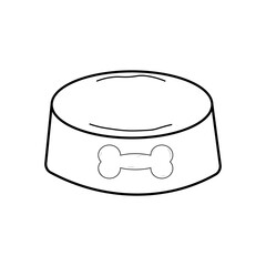 Dog bowl with a bone on it