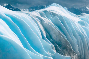Close-up view of glacier ice