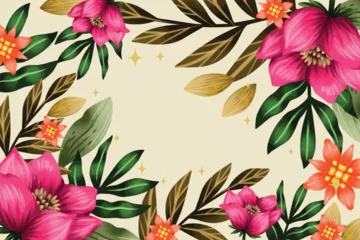 Fototapete Rund watercolor floral background vector design illustration © Pikisuperstar