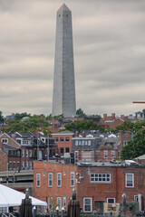 Fototapeta premium View of Boston's Bunker Hill monument from the city's harbor