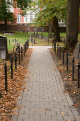 Take a walk in a historic Boston cemetery in the fall. Massachusetts, usa.