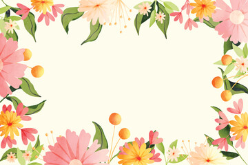 watercolor floral background vector design illustration