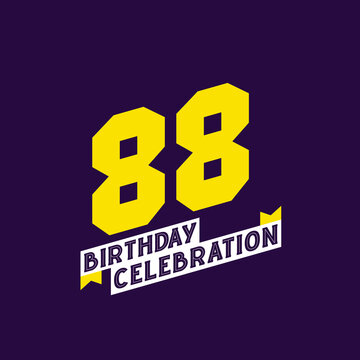 88th Birthday Celebration vector design, 88 years birthday