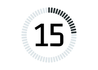 Fototapeta premium Isolated 15 seconds or minutes stopwatch icon and time counter. 