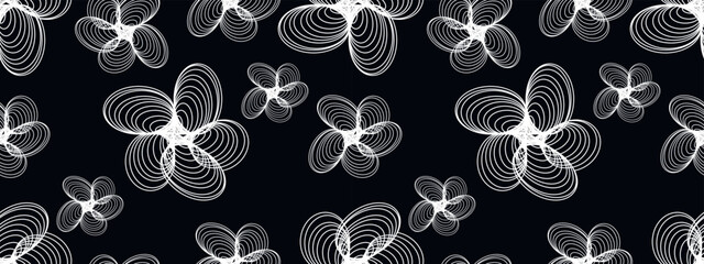 Abstract black and white floral background. Vector illustration for cards, banners, covers.

