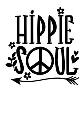 Hippie soul quote. Arrow flowers clipart. Hippie sign