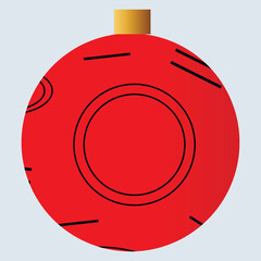 Merry Christmas universal template. Greeting Card and invitation decorated with  christmas ball. Vector illustration. 